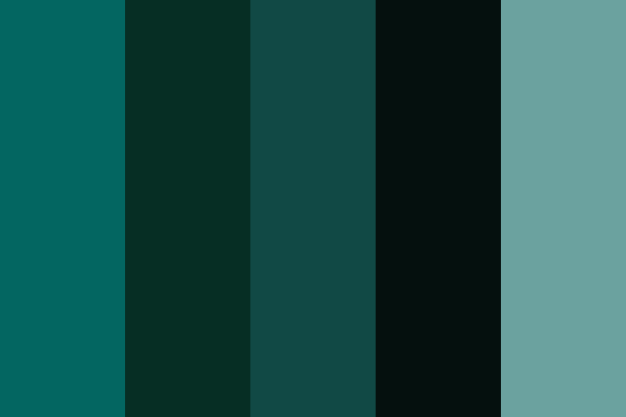 Shades of dark teal green Color Palette