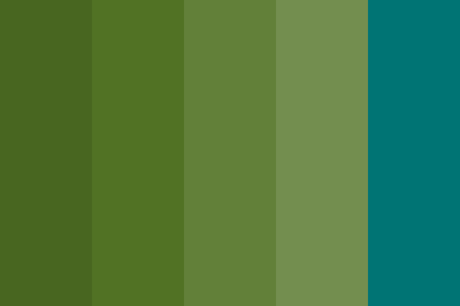 Sage and olive greens with dusty teal Color Palette