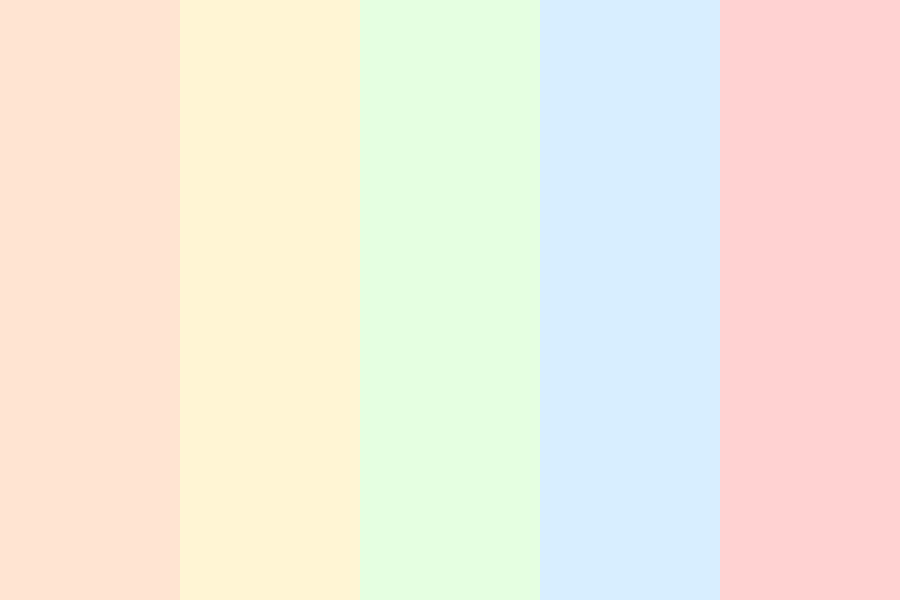 pastel colors of the rainbow Color Palette