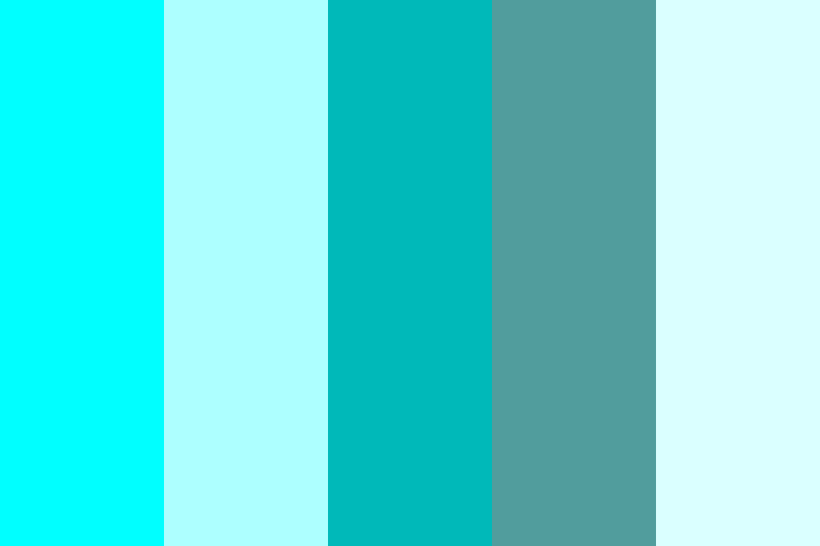 5 Shades of Cyan color palette