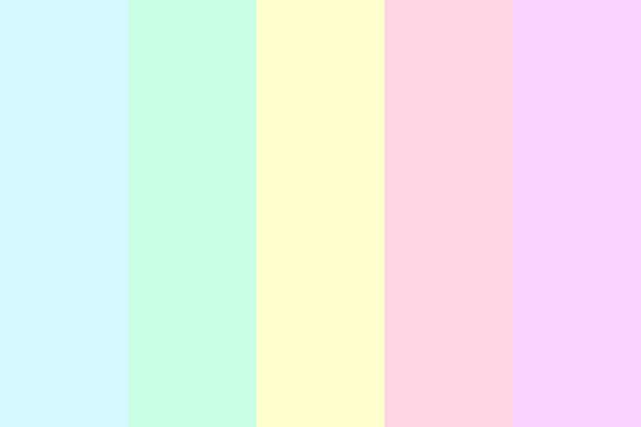 Pastel w/ blue, green, yellow, pink, and purple Color Palette