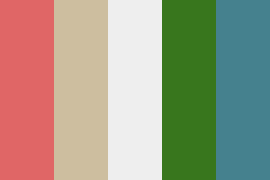 Coral blue green color palette