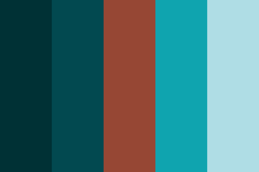 Earth Teal and Water color palette