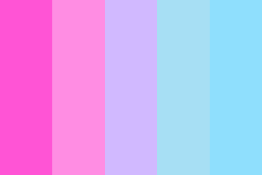 soft neon pink to blue color palette