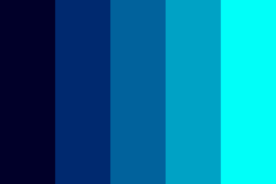 Dark blue to cyan gradien color palette