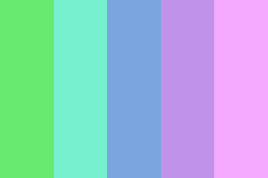 neon pastel green to pink color palette