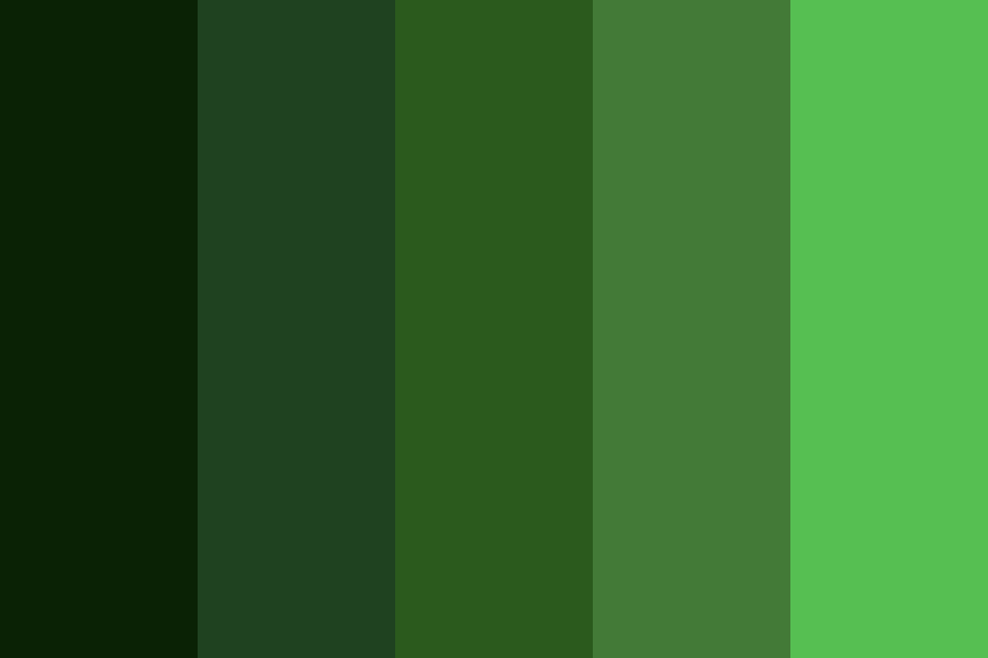 Pretty Green Shades Color Palette, What Color Do You Shade Green With