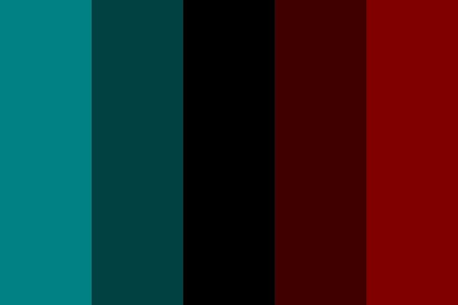 Dark cyan and red color palette