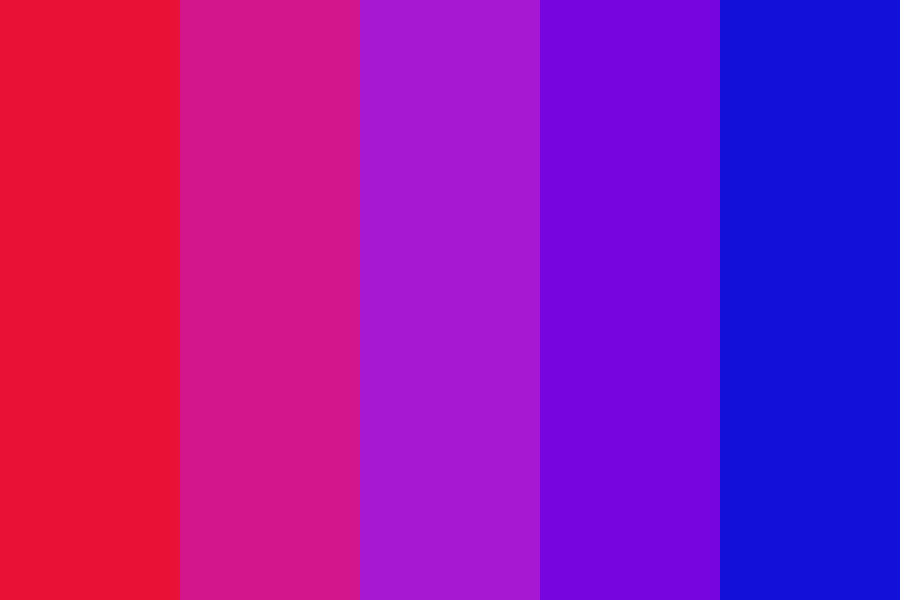 Neon red to blue color palette