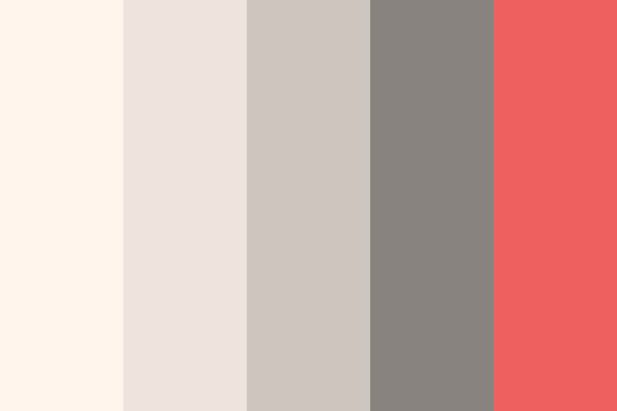 Coral Pop with Grey Color Palette