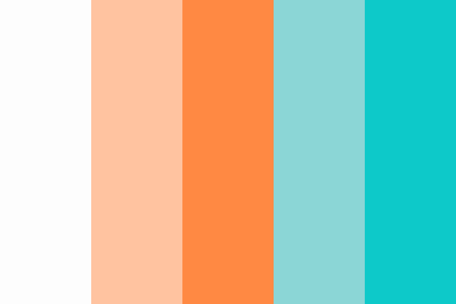 Turquoise And Coral Color Palette