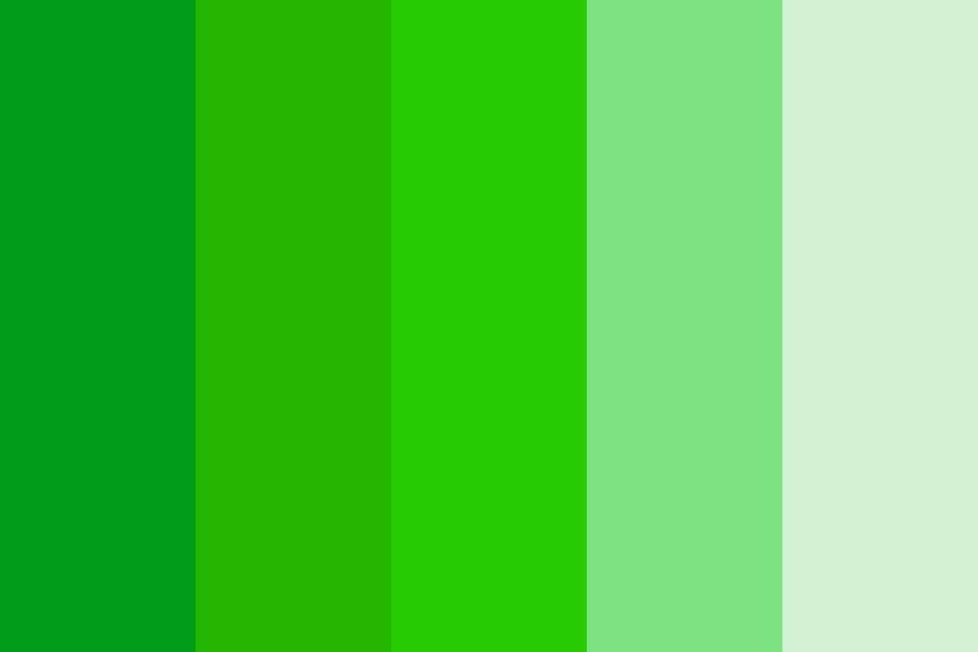 5 Shades of green Color Palette