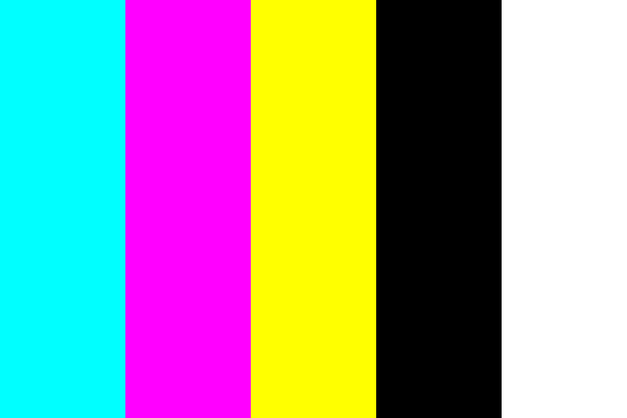 CMYK and White color palette