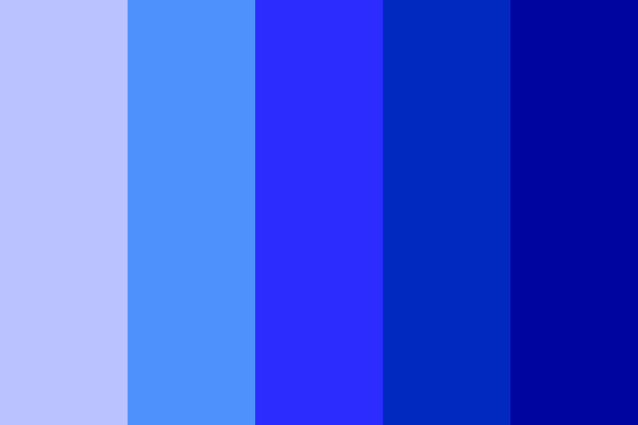 20 Shades Of Blue Color Palette #84A6DF #5084CC #3E67BF #404EB8 #393196 Hex