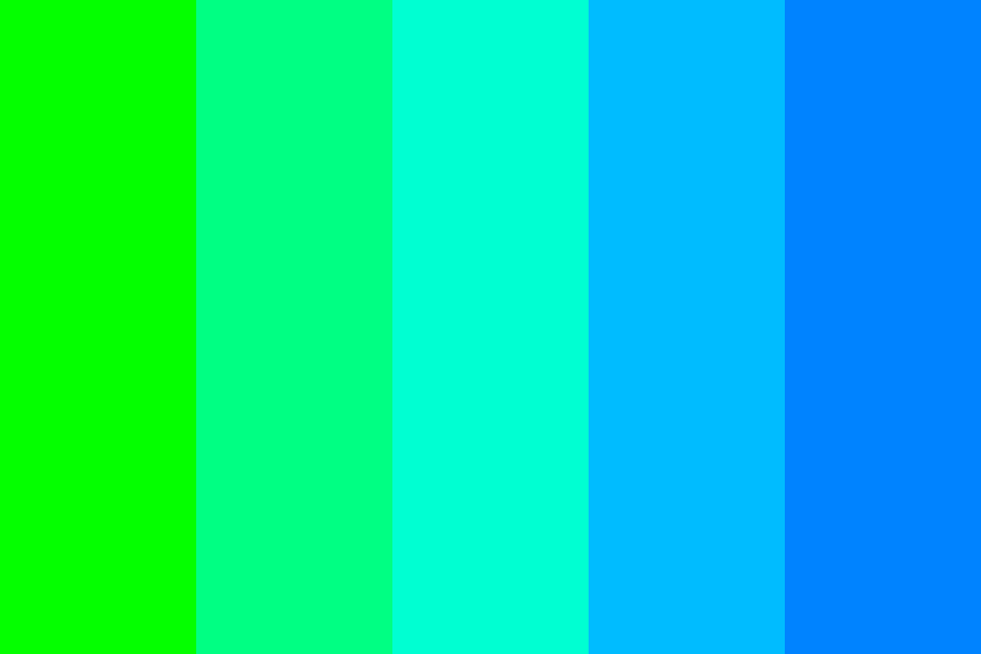 green 2 blue transitions #3 Color Palette