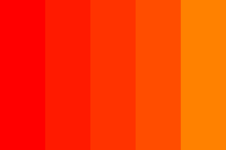 red to orange Color Palette
