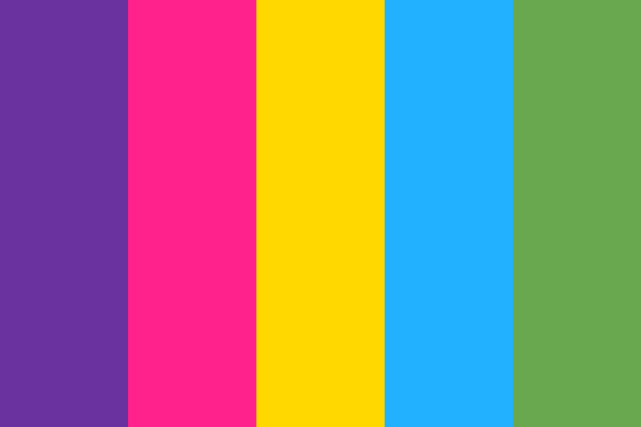 PNG Image of official pansexual flag colors Color Palette.