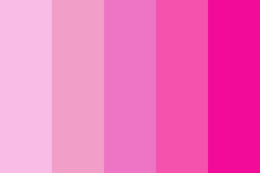 6 Shades of Pink Color Palette