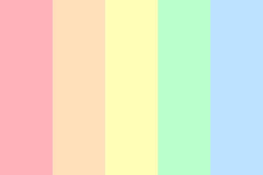 pastel colors of the rainbow color palette