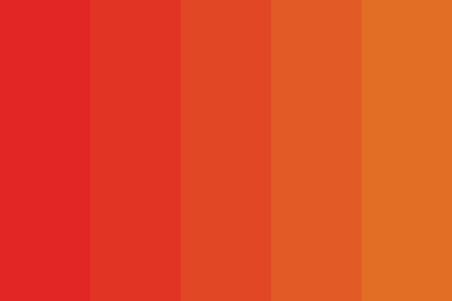 red to orange fade Color Palette