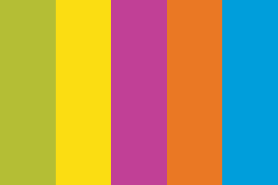 Green Yellow Pink Orange Blue Color Palette