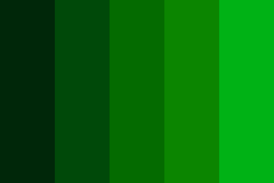 Shades Of Green Color Chart