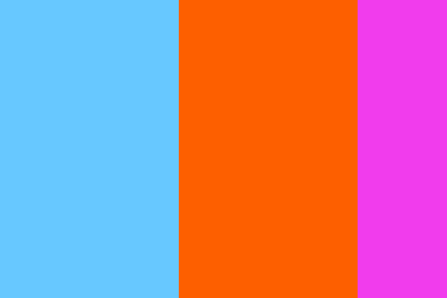 Neon Orange Blue Color Palette