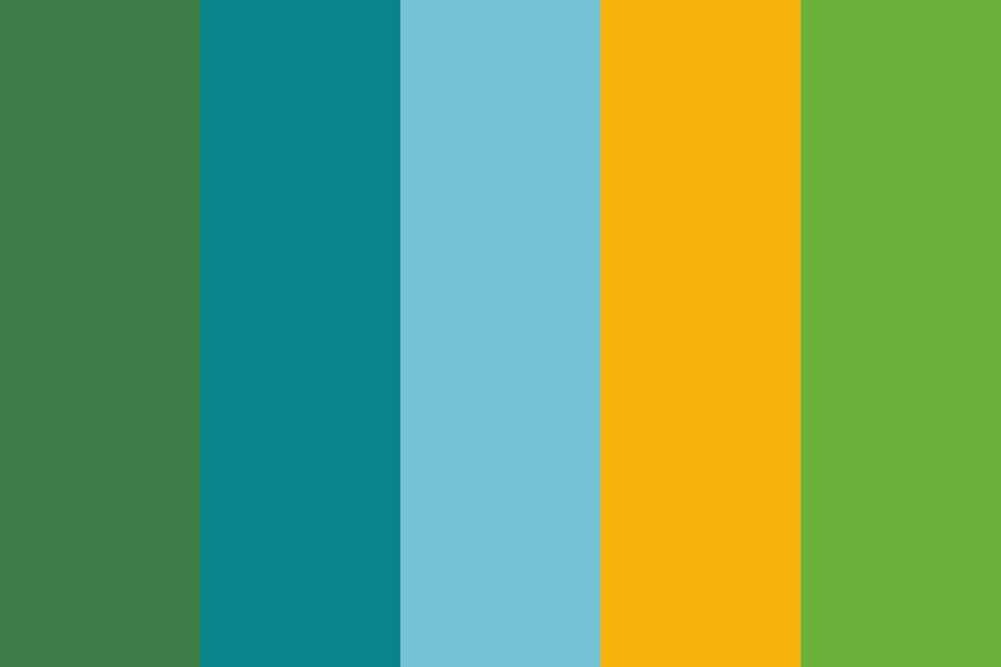 Blue Greens Yellow Color Palette